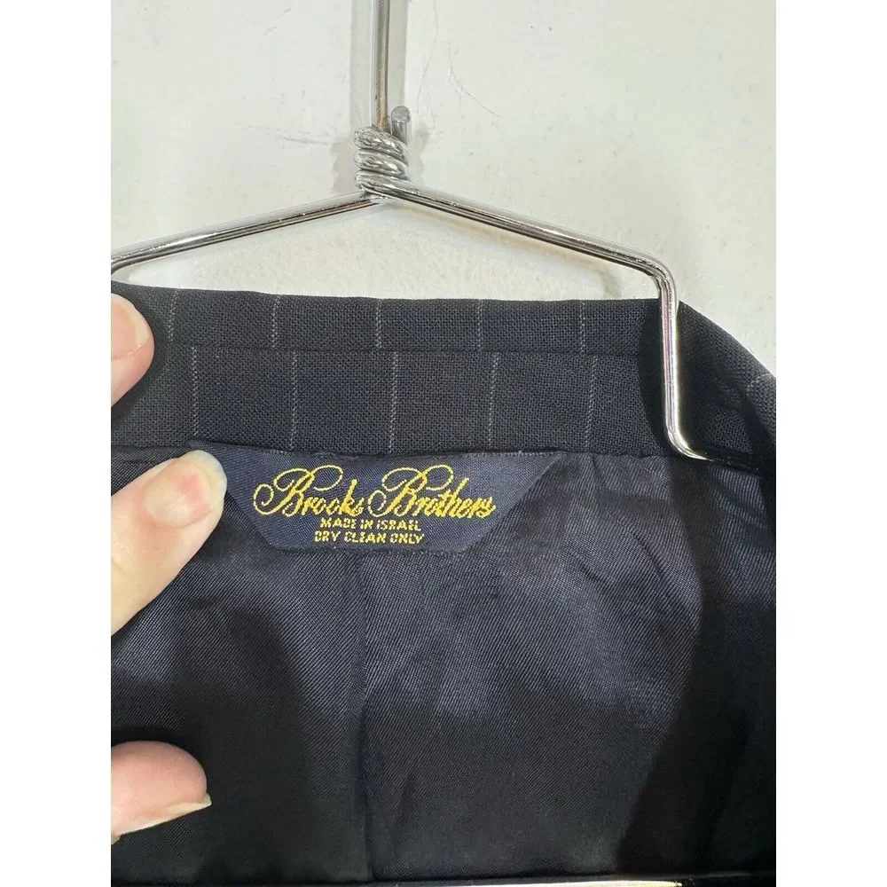 Brooks Brothers Brooksease 44L Navy Pinstripe Wool Blazer‎ Sport Coat Jacket